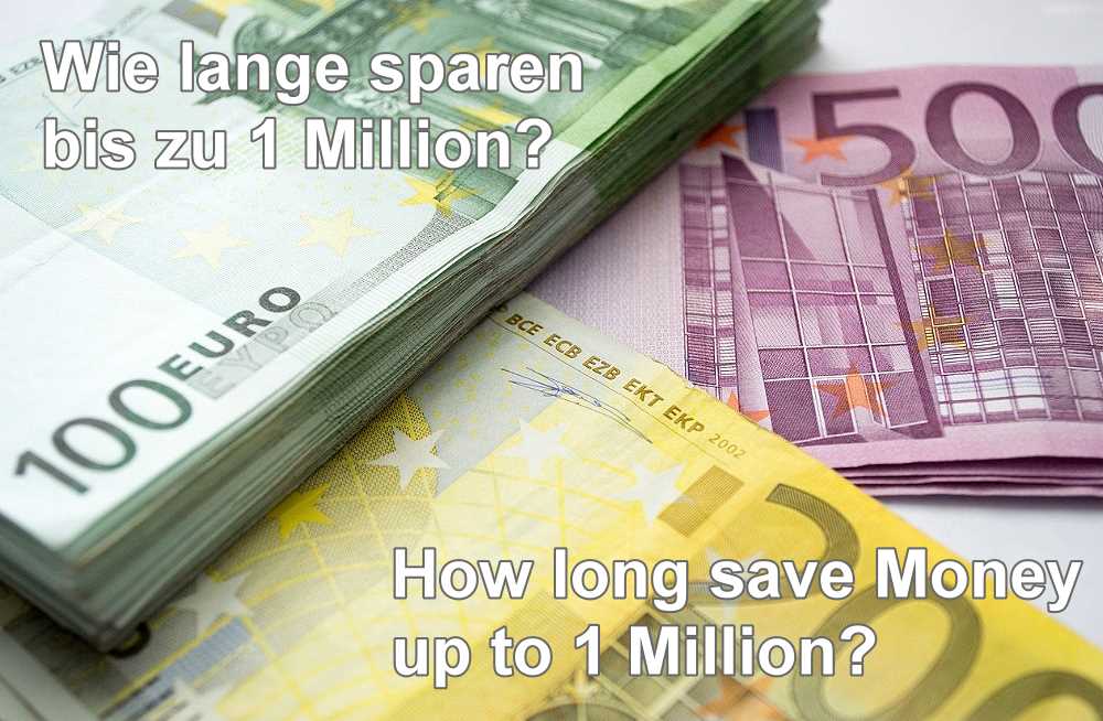 How much to save up to a million, How long to save up to a million, Period save 1 million, Duration 1 million EUR, When will I reach 1 million EUR, When will I be a millionaire